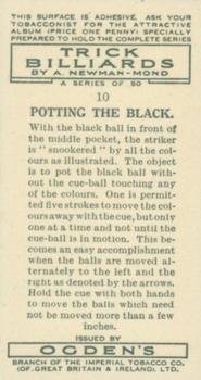 1934 Ogden's Trick Billiards #10 Potting the Black Back